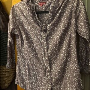 Merona Lavender Floral Button-Up Shirt